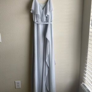 Nouvelle Amsale Soft Blue Maxi Dress